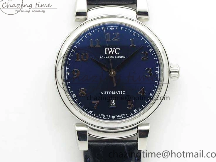 MIROTIME 0512 MoistureWicking Da Vinci IW356601 SS MKF 1:1 Best Edition Blue Dial On Black Leather Strap A 7233